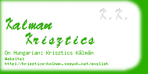 kalman krisztics business card